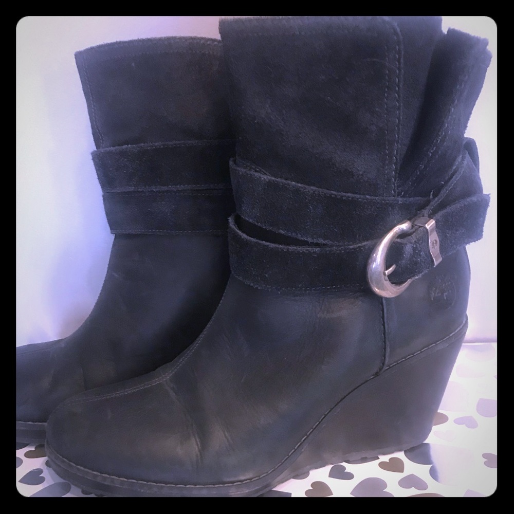 Black Timberland ankle boots